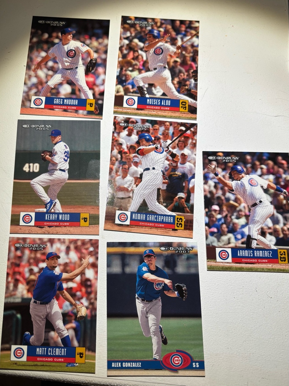 Chicago Cubs Card Lot Greg Maddux Kerry Wood Nomar Aramis Alou